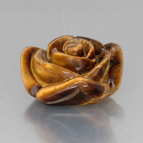 Tiger's Eye طبيعي بلون بني ذهبي، وزن ‎10.53‎ قيراط، شكل شكل خيالي، مقاس ‎15.6x15.1‎ مم