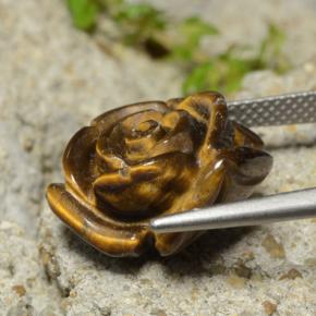 عين النمر بنى متوسط طبيعي، قص وردة، 10.98 قيراط، غير شفاف