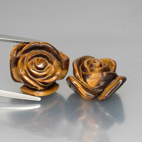 Tiger's Eye طبيعي بلون بني ذهبي، وزن ‎‎ قيراط، شكل شكل خيالي، مقاس ‎18.9x14.5‎ مم