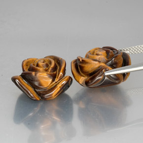 Tiger's Eye طبيعي بلون بني ذهبي، وزن ‎‎ قيراط، شكل شكل خيالي، مقاس ‎18.9x14.5‎ مم