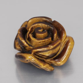 Tiger's Eye طبيعي بلون بني ذهبي، وزن ‎11.90‎ قيراط، شكل شكل خيالي، مقاس ‎15.4x15‎ مم