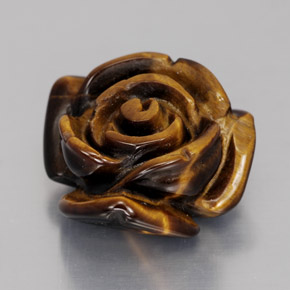 Tiger's Eye طبيعي بلون بني ذهبي، وزن ‎12.49‎ قيراط، شكل شكل خيالي، مقاس ‎15.8x15.1‎ مم