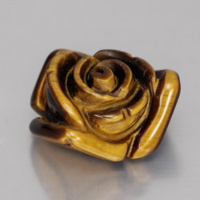Tiger's Eye طبيعي بلون بني ذهبي، وزن ‎12.47‎ قيراط، شكل شكل خيالي، مقاس ‎15.8x15‎ مم