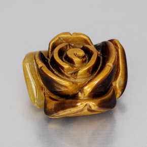Tiger's Eye طبيعي بلون بني ذهبي، وزن ‎11.74‎ قيراط، شكل شكل خيالي، مقاس ‎15.5x14.6‎ مم