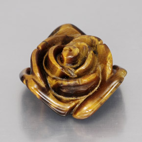 Tiger's Eye طبيعي بلون بني ذهبي، وزن ‎11.62‎ قيراط، شكل شكل خيالي، مقاس ‎16.1x15.6‎ مم