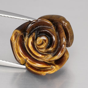 عين النمر ذهب البنى طبيعي، شكل خيالي، 11.11 قيراط، غير شفاف