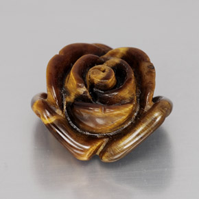 عين النمر ذهب البنى طبيعي، شكل خيالي، 11.11 قيراط، غير شفاف