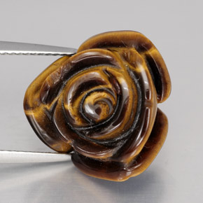 Tiger's Eye طبيعي بلون بني ذهبي، وزن ‎11.69‎ قيراط، شكل شكل خيالي، مقاس ‎15.6x15.3‎ مم