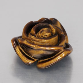 Tiger's Eye طبيعي بلون بني ذهبي، وزن ‎11.69‎ قيراط، شكل شكل خيالي، مقاس ‎15.6x15.3‎ مم