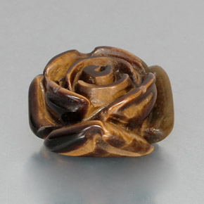 Tiger's Eye طبيعي بلون بني ذهبي، وزن ‎11.08‎ قيراط، شكل شكل خيالي، مقاس ‎15.6x15.1‎ مم