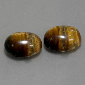 Tiger's Eye طبيعي بلون بني ذهبي، وزن ‎‎ قيراط، شكل بيضاوى، مقاس ‎8.8x6.8‎ مم