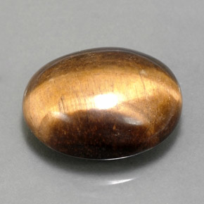 Tiger's Eye طبيعي بلون بني ذهبي، وزن ‎14.18‎ قيراط، شكل بيضاوى، مقاس ‎17.9x15.3‎ مم