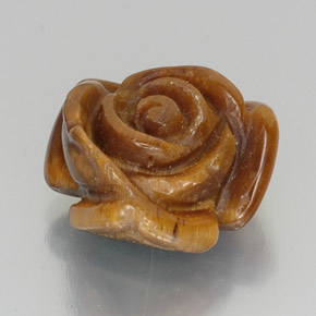 Tiger's Eye طبيعي بلون بنى متوسط، وزن ‎9.87‎ قيراط، شكل شكل خيالي، مقاس ‎14.6x13.7‎ مم