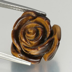 Tiger's Eye طبيعي بلون بني ذهبي، وزن ‎12.51‎ قيراط، شكل شكل خيالي، مقاس ‎15.7x14.5‎ مم