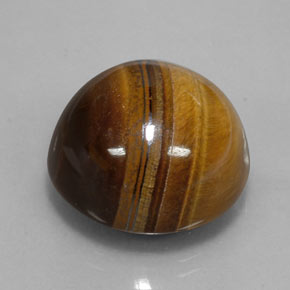 Tiger's Eye طبيعي بلون بنى متوسط، وزن ‎35.03‎ قيراط، شكل دائري، مقاس ‎20.04‎ مم