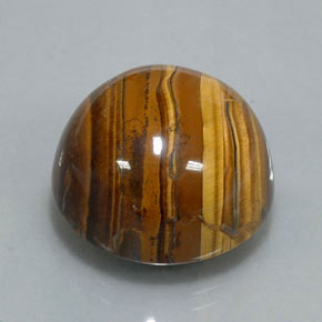 Tiger's Eye طبيعي بلون بني ذهبي، وزن ‎38.37‎ قيراط، شكل دائري، مقاس ‎20.07‎ مم