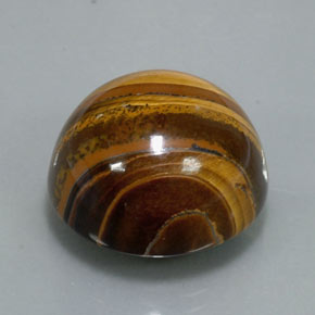 Tiger's Eye طبيعي بلون بني ذهبي، وزن ‎37.72‎ قيراط، شكل دائري، مقاس ‎20.21‎ مم