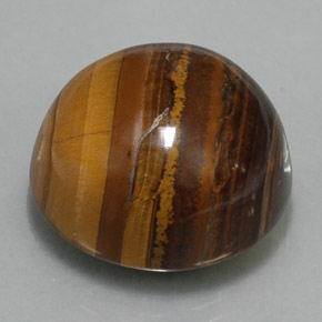 Tiger's Eye طبيعي بلون بني ذهبي، وزن ‎36.89‎ قيراط، شكل دائري، مقاس ‎20.18‎ مم