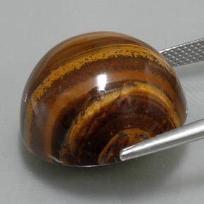 Tiger's Eye طبيعي بلون بني ذهبي، وزن ‎36.33‎ قيراط، شكل دائري، مقاس ‎20.04‎ مم