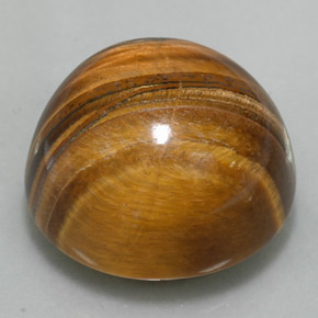 Tiger's Eye طبيعي بلون بنى خبز الزنجبيل، وزن ‎37.11‎ قيراط، شكل دائري، مقاس ‎20.05‎ مم