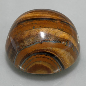 Tiger's Eye طبيعي بلون بني ذهبي، وزن ‎39.11‎ قيراط، شكل دائري، مقاس ‎20.28‎ مم