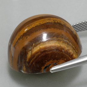 Tiger's Eye طبيعي بلون بني ذهبي، وزن ‎35.88‎ قيراط، شكل دائري، مقاس ‎20.17‎ مم