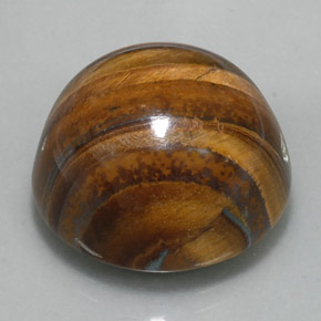 Tiger's Eye طبيعي بلون بني ذهبي، وزن ‎36.56‎ قيراط، شكل دائري، مقاس ‎20.26‎ مم