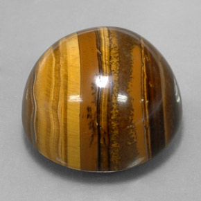 Tiger's Eye طبيعي بلون بني ذهبي، وزن ‎37.72‎ قيراط، شكل دائري، مقاس ‎20.32‎ مم