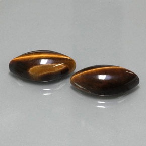 Tiger's Eye طبيعي بلون بني ذهبي، وزن ‎‎ قيراط، شكل ماركيز، مقاس ‎20.7x10‎ مم
