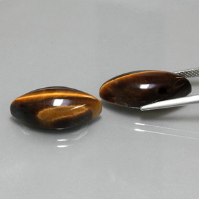 Tiger's Eye طبيعي بلون بني ذهبي، وزن ‎‎ قيراط، شكل ماركيز، مقاس ‎20.7x10‎ مم