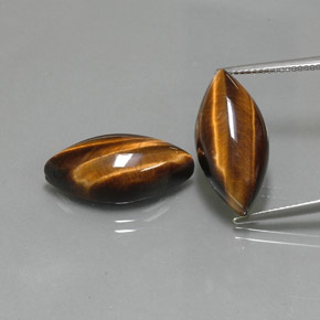 Tiger's Eye طبيعي بلون بني ذهبي، وزن ‎‎ قيراط، شكل ماركيز، مقاس ‎21x10.1‎ مم