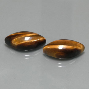 Tiger's Eye طبيعي بلون بني ذهبي، وزن ‎‎ قيراط، شكل ماركيز، مقاس ‎21x10.1‎ مم