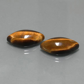 Tiger's Eye طبيعي بلون بني ذهبي، وزن ‎‎ قيراط، شكل ماركيز، مقاس ‎20.7x10.2‎ مم