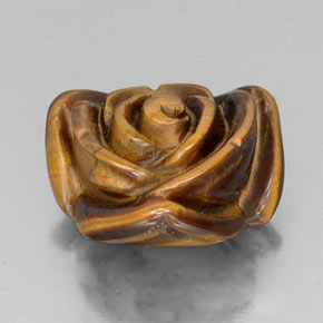 Tiger's Eye طبيعي بلون بني ذهبي، وزن ‎11.36‎ قيراط، شكل شكل خيالي، مقاس ‎15.8x15.6‎ مم