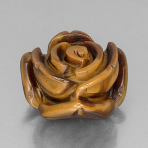 Tiger's Eye طبيعي بلون بني ذهبي، وزن ‎11.73‎ قيراط، شكل شكل خيالي، مقاس ‎15.3x14.7‎ مم