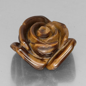 Tiger's Eye طبيعي بلون بني ذهبي، وزن ‎11.87‎ قيراط، شكل شكل خيالي، مقاس ‎15.8x15.4‎ مم
