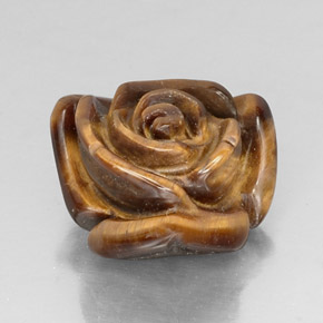 Tiger's Eye طبيعي بلون بني ذهبي، وزن ‎11.19‎ قيراط، شكل شكل خيالي، مقاس ‎15.9x14.5‎ مم