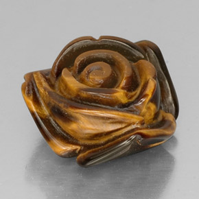 Tiger's Eye طبيعي بلون بني ذهبي، وزن ‎13.91‎ قيراط، شكل شكل خيالي، مقاس ‎16.3x16.1‎ مم