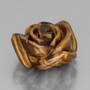 Tiger's Eye طبيعي بلون بني ذهبي، وزن ‎11.61‎ قيراط، شكل شكل خيالي، مقاس ‎15.9x14.8‎ مم