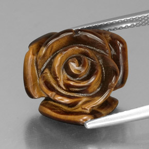 Tiger's Eye طبيعي بلون بني ذهبي، وزن ‎10.44‎ قيراط، شكل شكل خيالي، مقاس ‎15.3x14.9‎ مم