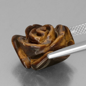 Tiger's Eye طبيعي بلون بني ذهبي، وزن ‎10.44‎ قيراط، شكل شكل خيالي، مقاس ‎15.3x14.9‎ مم