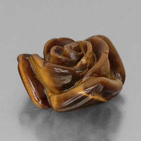 Tiger's Eye طبيعي بلون بني ذهبي، وزن ‎11.14‎ قيراط، شكل شكل خيالي، مقاس ‎16x15.8‎ مم