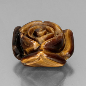 Tiger's Eye طبيعي بلون بني ذهبي، وزن ‎11.74‎ قيراط، شكل شكل خيالي، مقاس ‎15.7x15‎ مم