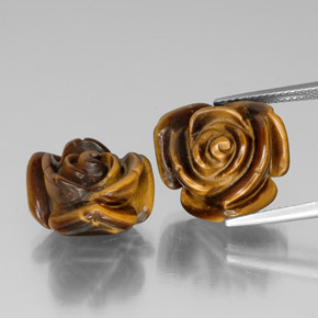 Tiger's Eye طبيعي بلون بني ذهبي، وزن ‎‎ قيراط، شكل شكل خيالي، مقاس ‎16x15.6‎ مم