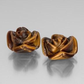 Tiger's Eye طبيعي بلون بني ذهبي، وزن ‎‎ قيراط، شكل شكل خيالي، مقاس ‎16x15.6‎ مم