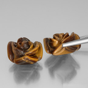 Tiger's Eye طبيعي بلون بني ذهبي، وزن ‎‎ قيراط، شكل شكل خيالي، مقاس ‎16x15.6‎ مم