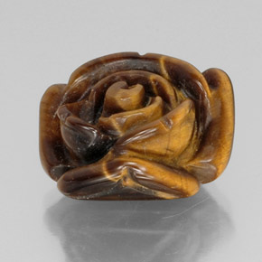 عين النمر ذهب البنى طبيعي، شكل خيالي، 12.46 قيراط، غير شفاف