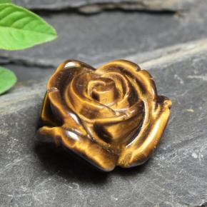 Tiger's Eye طبيعي بلون بني ذهبي، وزن ‎11.54‎ قيراط، شكل قطع زهرة، مقاس ‎15.6x15.1‎ مم