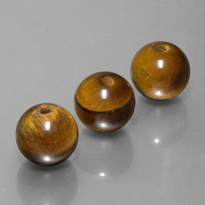 Tiger's Eye طبيعي بلون بني ذهبي، وزن ‎‎ قيراط، شكل كرة / كروي، مقاس ‎8.34‎ مم