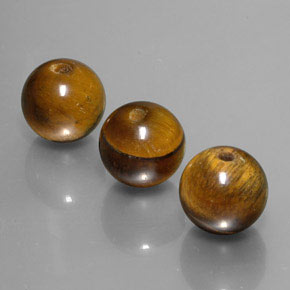 Tiger's Eye طبيعي بلون بني ذهبي، وزن ‎‎ قيراط، شكل كرة / كروي، مقاس ‎8.34‎ مم